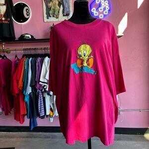 Vintage 90s Tweety Pink Tee Size XL